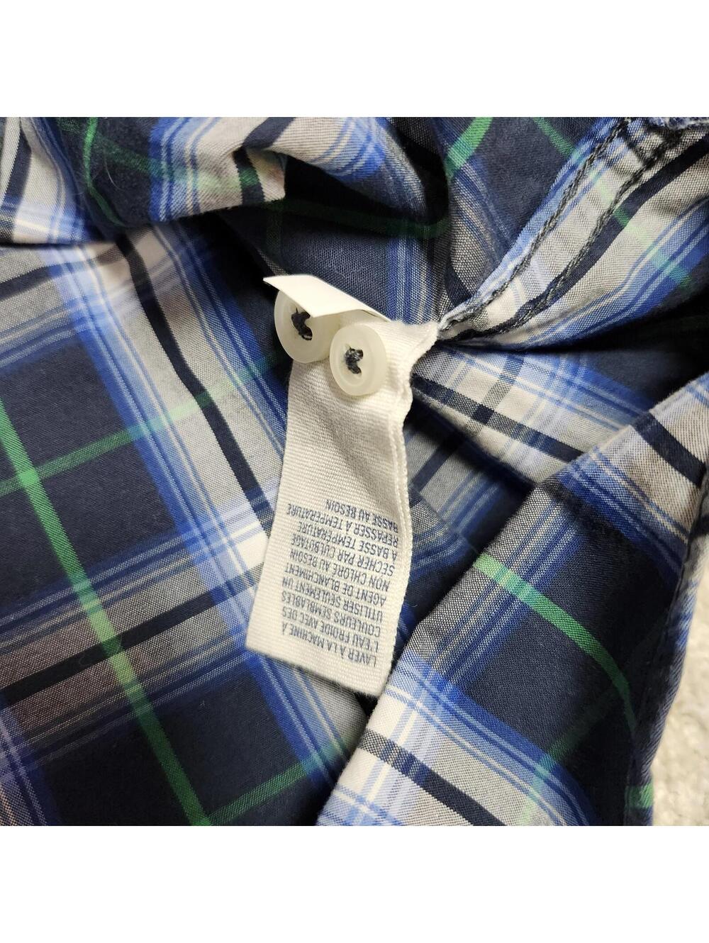 American Eagle Button Down Shirt Gray Blue White Plaid Long Sleeve Size Large - Picture 9 of 13